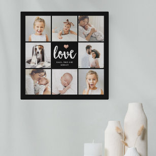 Imitation Canevas Simple and Chic Photo Collage   Love with Heart