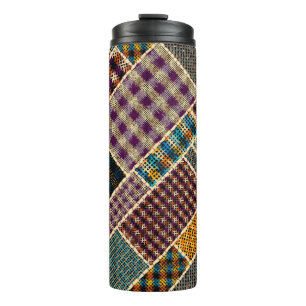 Imitation eines indischen Patchwork-Musters mit Te Thermosbecher