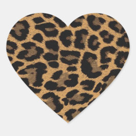 Imitatleoparddruck Herz-Aufkleber