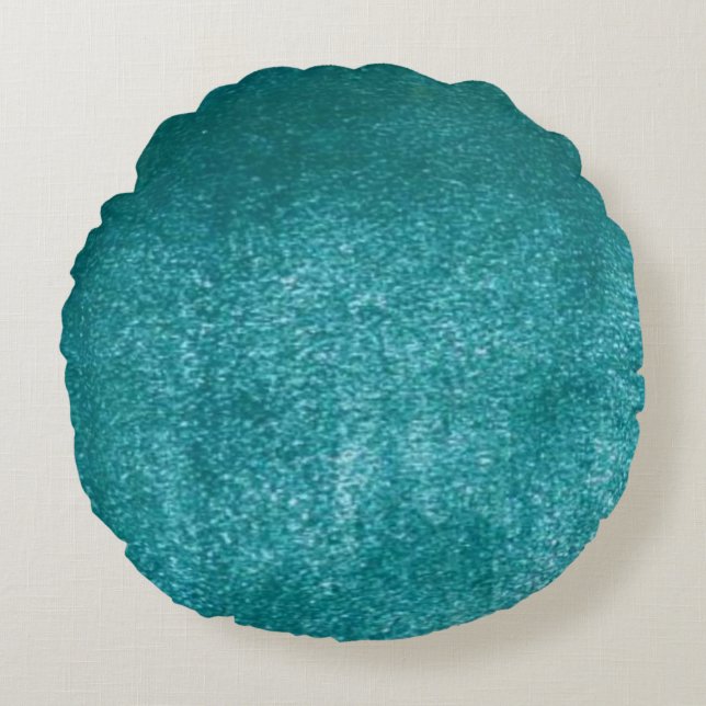 Imitats Aqua Velvet Illusion Rundes Kissen (Vorderseite)