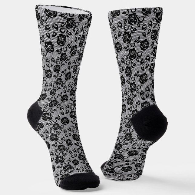 Imitats Black Lace Fishnet Socks Socken (Gewinkelt)
