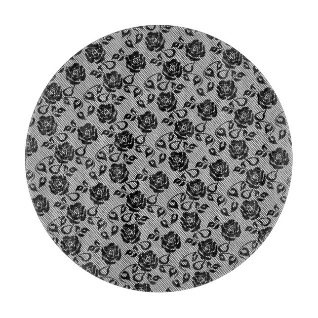 Imitats Black Lace Rose Fishnet Cutting Board Schneidebrett (Vorderseite)
