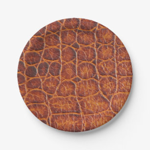 Imitats Brown Crocodile Skin Print Pappteller