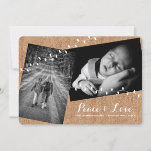 Imitats Burlap Weihnachten Fotos Lights Peace and 