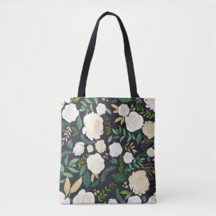 Imitats Chalkboard Blume & Gold Glitzer Tasche