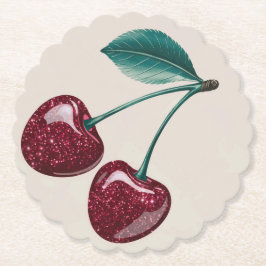 Imitats Cherry Red Cherries Beige Untersetzer
