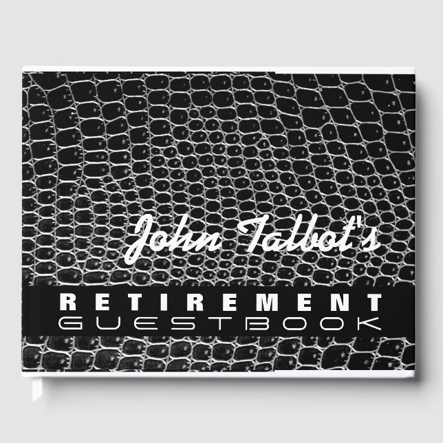 Imitats Crocodile Skin Custom Retirement Gästebuch (Vorderseite)