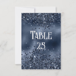 Imitats Dark Blue Glitzer & Foil Wedding Tischnumm Einladung
