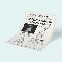 Imitats Deckle Edge Black and White Newspaper Wedd Flyer