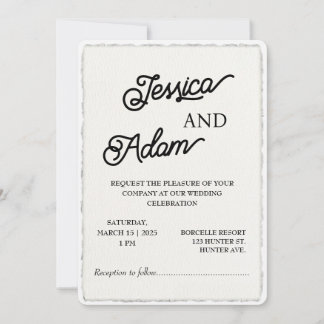 Imitats Deckle Edge Papier Einladung Script Hochze