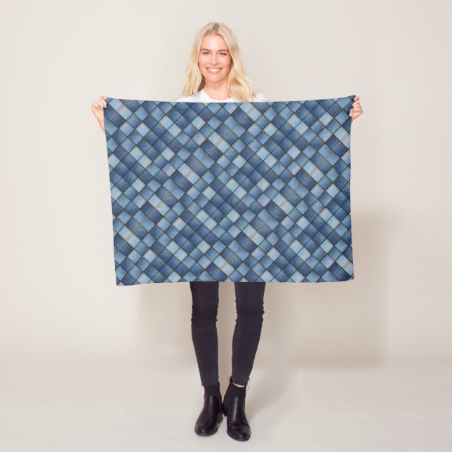Imitats Denim Patchwork Fleecedecke (Beispiel)
