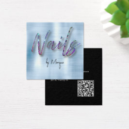 Imitats Diamonds Holographic Nails Business Card