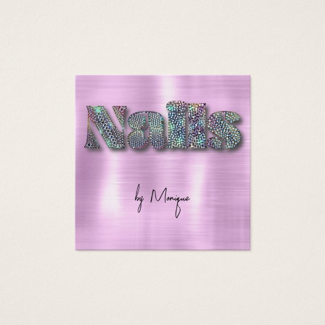 Imitats Diamonds Holographic Nails Business Card (Vorderseite)