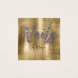 Imitats Diamonds Holographic Nails Business Card