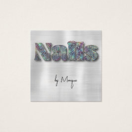 Imitats Diamonds Holographic Nails Business Card