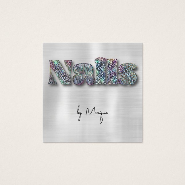 Imitats Diamonds Holographic Nails Business Card (Vorderseite)