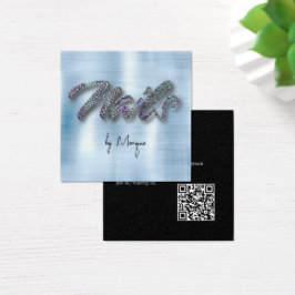 Imitats Diamonds Holographic Nails Business Card