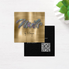 Imitats Diamonds Holographic Nails Business Card