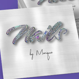 Imitats Diamonds Holographic Nails Business Card