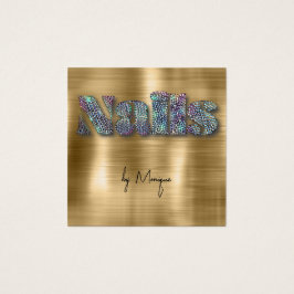 Imitats Diamonds Holographic Nails Business Card