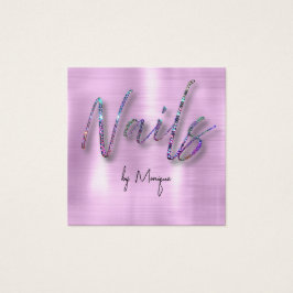 Imitats Diamonds Holographic Nails Business Card