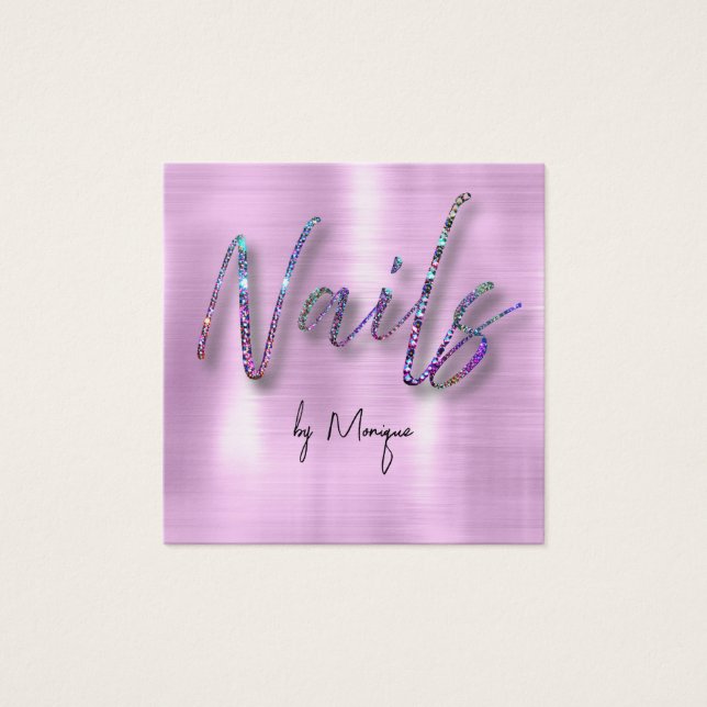 Imitats Diamonds Holographic Nails Business Card (Vorderseite)