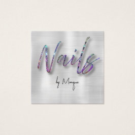 Imitats Diamonds Holographic Nails Business Card