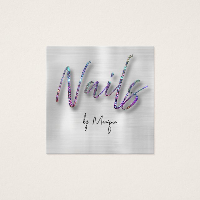 Imitats Diamonds Holographic Nails Business Card (Vorderseite)