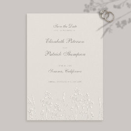 Imitats Embossed Wildblumen Ecru feierliche Hochze Save The Date