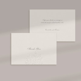 Imitats Embossed Wildblumen Ecru Wedding Vielen Da Dankeskarte