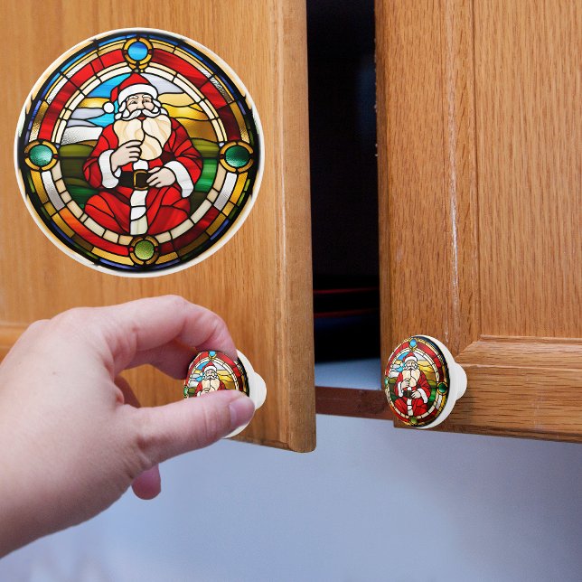 Imitats Festverglaster Santa Keramikknauf (Von Creator hochgeladen)