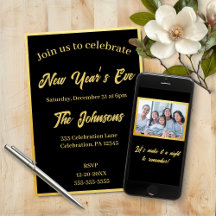 Imitats Foil Gold Black Foto Silvester Party