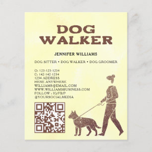 Imitats für Dog Walker Gold Glitzer QR Code Pet Se Flyer