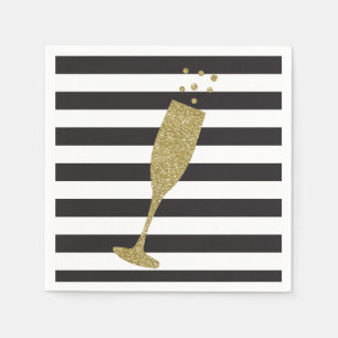 Imitats Glitzer Champagne Flute Chic Papier Napkin Serviette