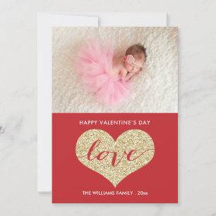 Imitats Glitzer Herz   Valentinstag Karten