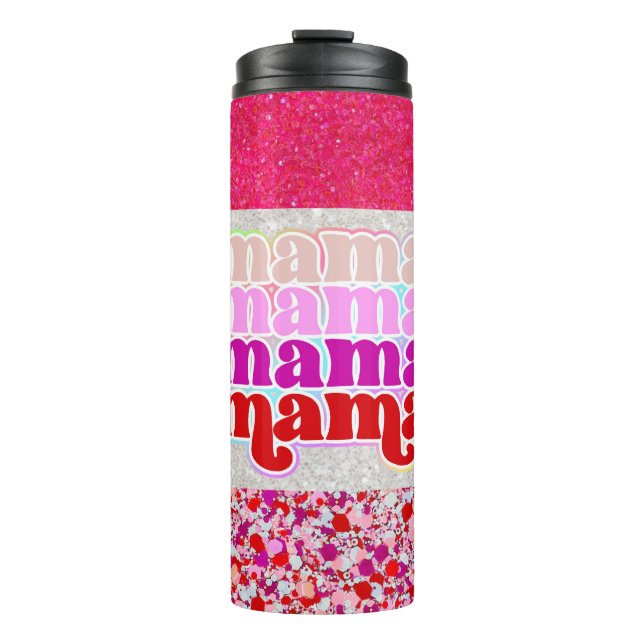 Imitats Glitzer Mama Thermosbecher (Vorderseite)