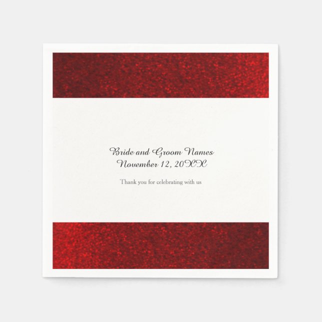 Imitats Glitzer Ruby Red Serviette (Vorderseite)