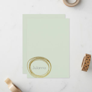 Imitats Gold Abstrakt Circle Design Minze Sage Nam Mitteilungskarte