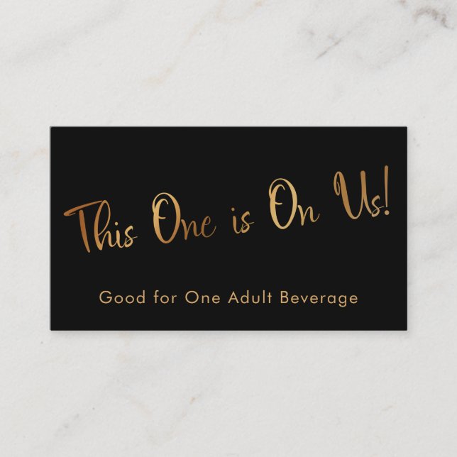 Imitats Gold Black Lässig Drink Tickets Karten ein (Vorderseite)