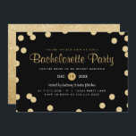 Imitats Gold Confetti Junggeselinnen-Abschied Einl Einladung<br><div class="desc">Niedliches goldfarbenes Konfetti-Design,  das an Ihren Text angepasst werden kann. Karo aus dem Origami Prints Shop für mehr Bachelorette lädt ein!</div>