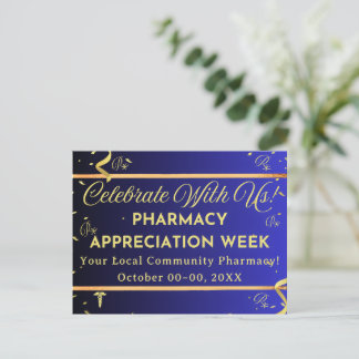 Imitats Gold Confetti Pharmacy Aufwertung Postkart Feiertagspostkarte