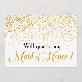 Imitats Gold Confetti Werden Sie meine Trauzeugin Einladung