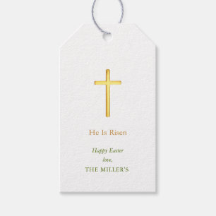 Imitats Gold Cross Happy Ostertafeln Geschenkanhänger