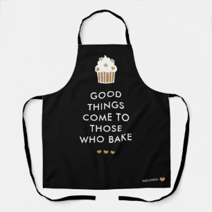 Imitats Gold Cupcake Gute Dinge Backen Name hinzuf Schürze