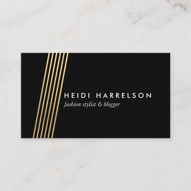 Imitats Gold Diagonal Lines High Fashion Stylist Visitenkarte (Vorderseite)