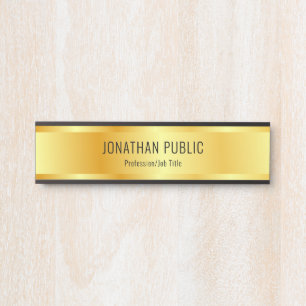 Imitats Gold Elegante Luxuriöse moderne Vorlage Türschild