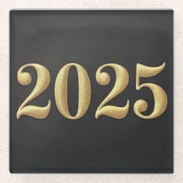 Imitats Gold Foil 2025 Jahr Schwarzer Untersetzer