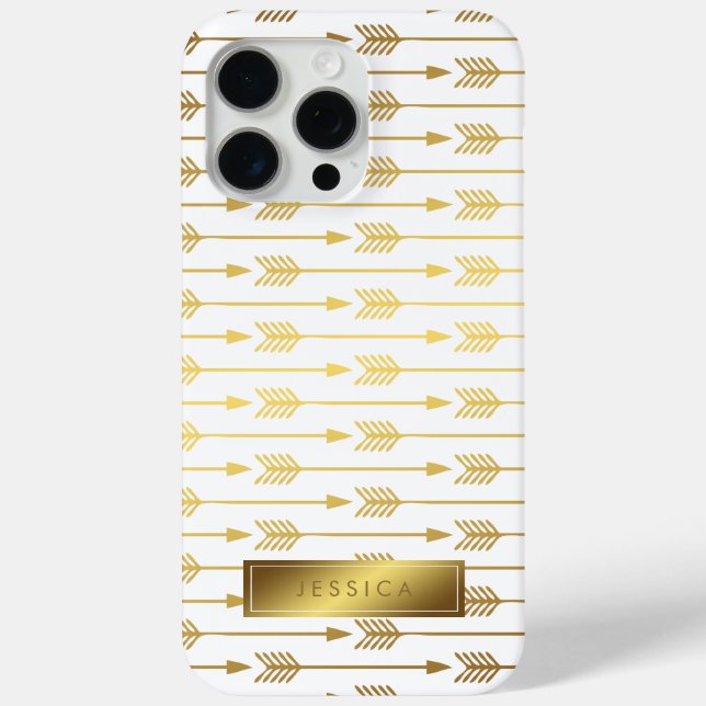 Imitats Gold Foil Arrows Pattern iPhone 15 Pro Max Hülle (Rückseite)