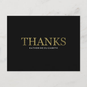 Imitats Gold Foil auf Black - Flat Dankeschön Kart Postkarte