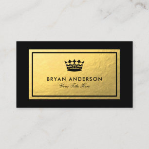 Imitats Gold Foil - Black Crown Logo Business Card Visitenkarte